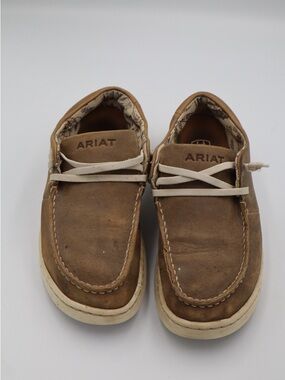 Ariat Tan Brown Leather Moccasin Boat Shoes